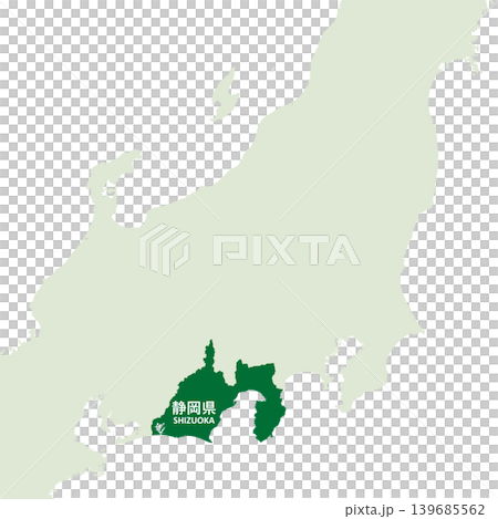 日本のベクターイラスト地図素材：静岡県全体地図 139685562