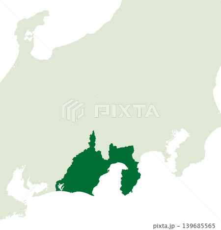 日本のベクターイラスト地図素材:静岡県全体地図 日本のベクターイラスト地図素材:静岡県全体地図 139685565