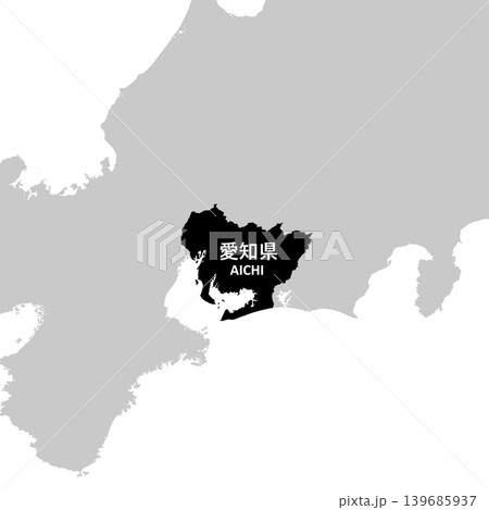 日本のベクターイラスト地図素材:愛知県全体地図 日本のベクターイラスト地図素材:愛知県全体地図 139685937
