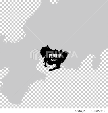 日本のベクターイラスト地図素材:愛知県全体地図 日本のベクターイラスト地図素材:愛知県全体地図 139685937