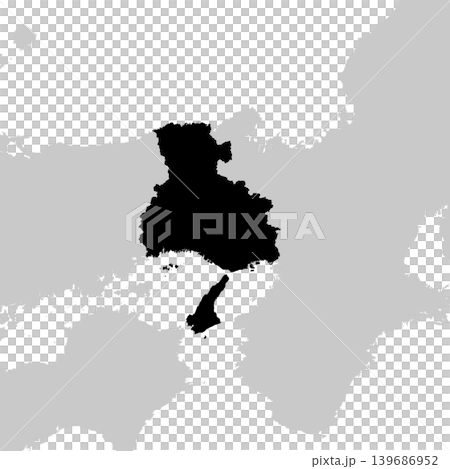 日本のベクターイラスト地図素材:兵庫県全体地図 日本のベクターイラスト地図素材:兵庫県全体地図 139686952