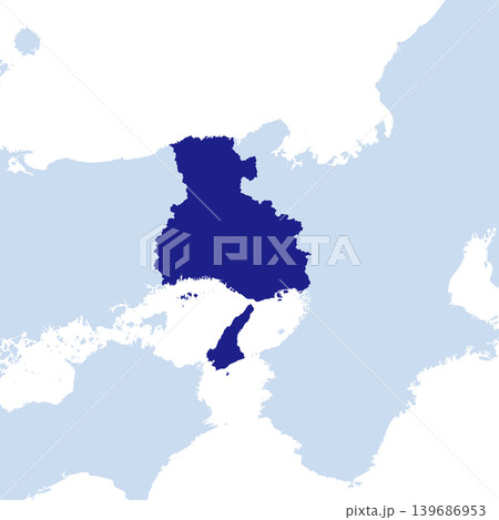 日本のベクターイラスト地図素材:兵庫県全体地図 日本のベクターイラスト地図素材:兵庫県全体地図 139686953