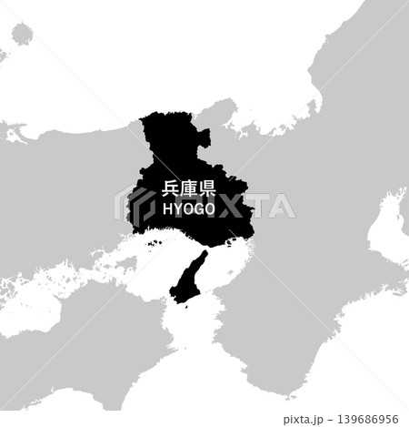日本のベクターイラスト地図素材：兵庫県全体地図 139686956