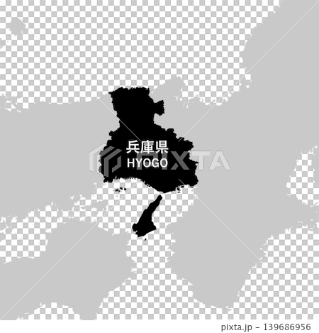 Vector illustration map material for Japan: Hyogo Prefecture map Vector illustration map material for Japan: Hyogo Prefecture map 139686956