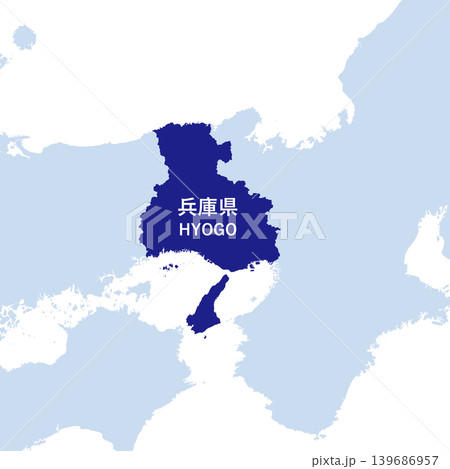 日本のベクターイラスト地図素材：兵庫県全体地図 139686957