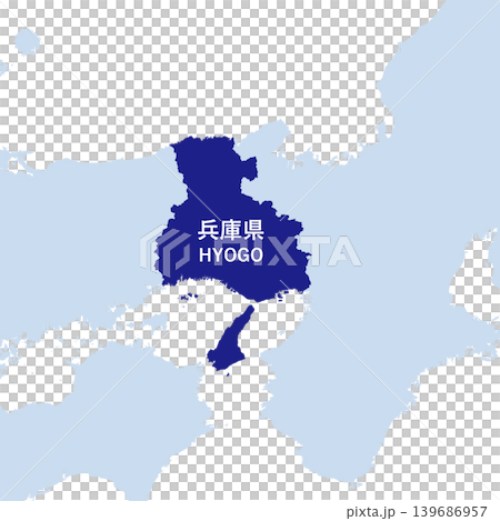 Vector illustration map material for Japan: Hyogo Prefecture map Vector illustration map material for Japan: Hyogo Prefecture map 139686957