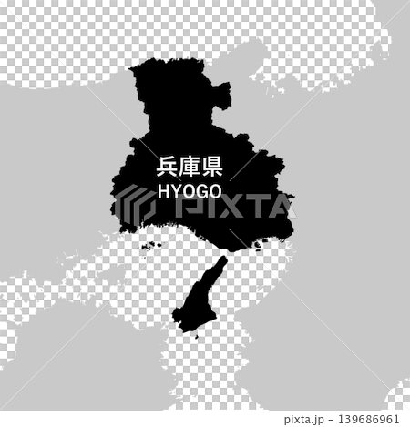 日本兵庫縣地圖向量插圖素材 日本兵庫縣地圖向量插圖素材 139686961