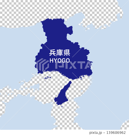 日本兵庫縣地圖向量插圖素材 日本兵庫縣地圖向量插圖素材 139686962