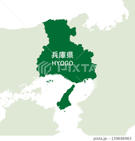 日本のベクターイラスト地図素材：兵庫県全体地図 139686963