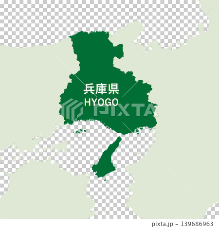 日本兵庫縣地圖向量插圖素材 139686963