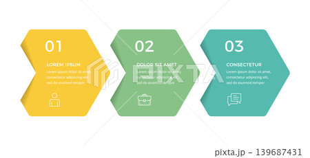 Three Steps Infographic Process Chart 139687431