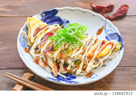 もやしとちくわの卵巻き お好み焼き風 もやしとちくわの卵巻き お好み焼き風 139687913