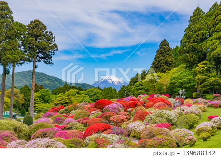 (神奈川県)山のホテルの美しいつつじ庭園から眺める富士山 (神奈川県)山のホテルの美しいつつじ庭園から眺める富士山 139688132