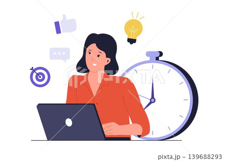 Illustration of Effective Working and Time Management Concept Illustration of Effective Working and Time Management Concept 139688293