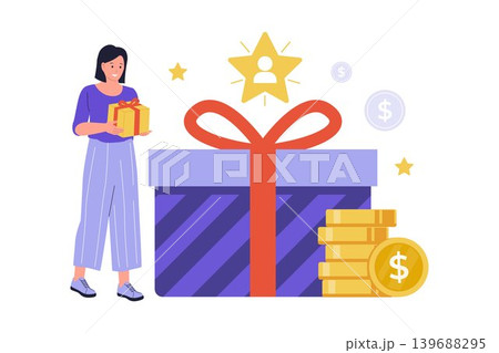 Illustration of Loyalty Program Reward and Gift Concept 139688295