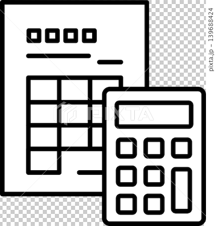 見積書・請求書と電卓・計算機のお金・マネーアイコンイラスト 139688424