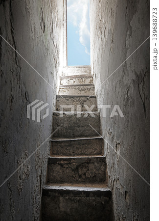 Steps from the dark basement to the light 139688723