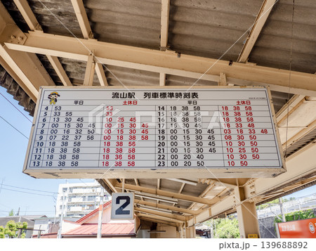 流鉄流山線・流山駅ホーム上の時刻表 139688892