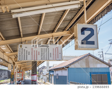 流鉄流山線・流山駅ホームのレトロな番線表示 流鉄流山線・流山駅ホームのレトロな番線表示 139688893