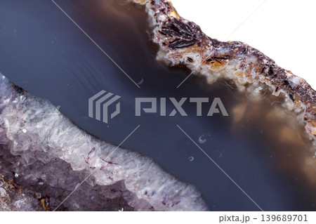 Macro mineral stone Agate breed a white background Macro mineral stone Agate breed a white background 139689701