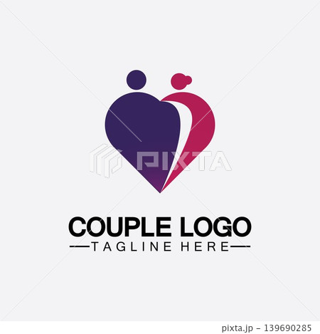 people with love couple vector logo icon symbol vector. This also represents married couple, husband & wife, bride and bridegroom, live-in partners, lovers, romantic couple, pair people with love couple vector logo icon symbol vector. This also represents married couple, husband & wife, bride and bridegroom, live-in partners, lovers, romantic couple, pair 139690285