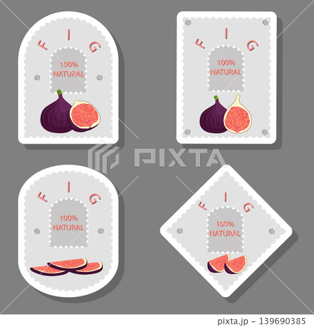 Vector icon illustration logo for whole ripe fruit purple fig Vector icon illustration logo for whole ripe fruit purple fig 139690385