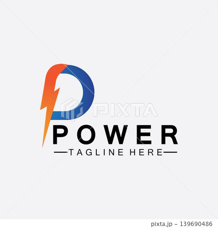 Letter P thunder power logo vector illustration design Letter P thunder power logo vector illustration design 139690486