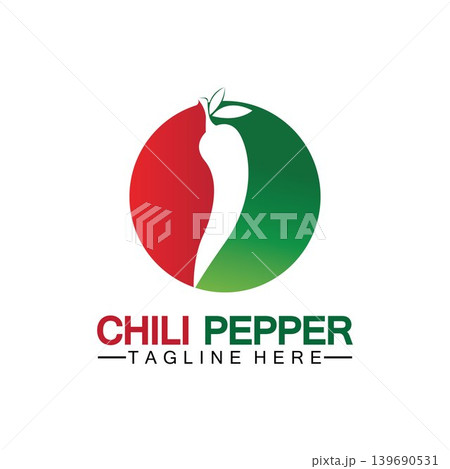 Chili pepper logo vector icon illustration design template Chili pepper logo vector icon illustration design template 139690531