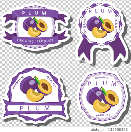 Fruit theme from set juicy delicious plum of various sizes Fruit theme from set juicy delicious plum of various sizes 139690568