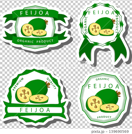 Fruit theme from set juicy delicious feijoa of various sizes Fruit theme from set juicy delicious feijoa of various sizes 139690569