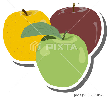Fruit theme from set juicy delicious apple of various sizes 139690575