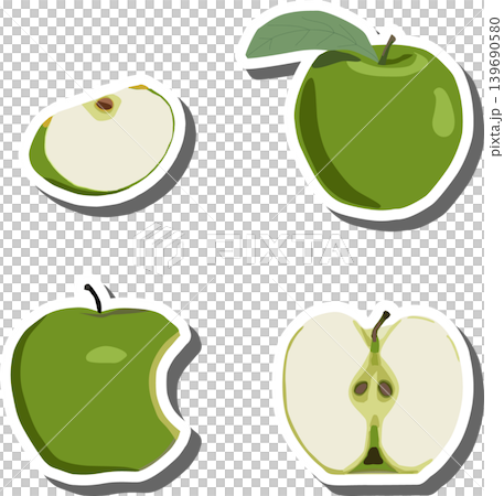 Fruit theme from set juicy delicious apple of various sizes Fruit theme from set juicy delicious apple of various sizes 139690580