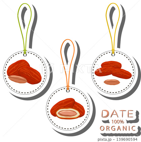 Fruit theme from set juicy delicious date of various sizes Fruit theme from set juicy delicious date of various sizes 139690594