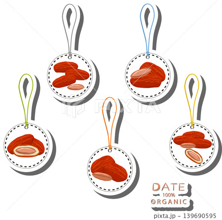 Fruit theme from set juicy delicious date of various sizes 139690595