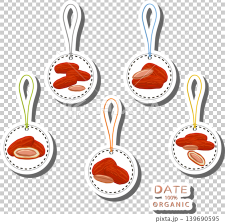 Fruit theme from set juicy delicious date of various sizes 139690595