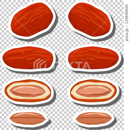 Fruit theme from set juicy delicious date of various sizes Fruit theme from set juicy delicious date of various sizes 139690600