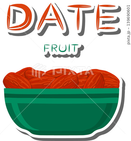 Fruit theme from set juicy delicious date of various sizes Fruit theme from set juicy delicious date of various sizes 139690601