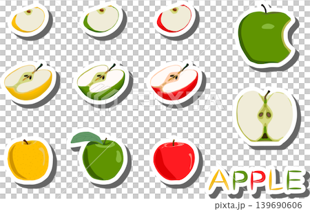 Fruit theme from set juicy delicious apple of various sizes Fruit theme from set juicy delicious apple of various sizes 139690606