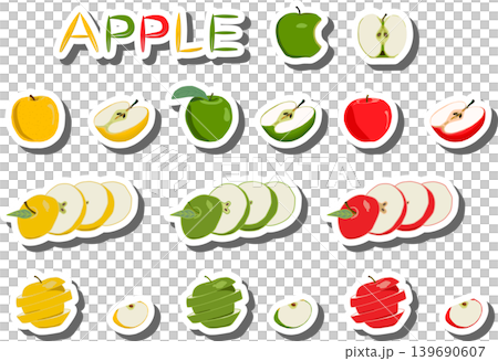 Fruit theme from set juicy delicious apple of various sizes Fruit theme from set juicy delicious apple of various sizes 139690607