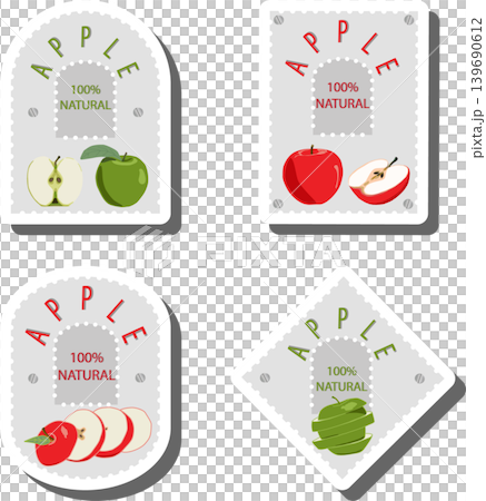 Fruit theme from set juicy delicious apple of various sizes Fruit theme from set juicy delicious apple of various sizes 139690612