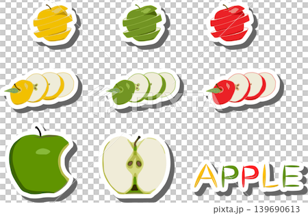 Fruit theme from set juicy delicious apple of various sizes Fruit theme from set juicy delicious apple of various sizes 139690613
