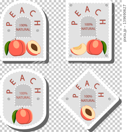 Fruit theme from set juicy delicious peach of various sizes Fruit theme from set juicy delicious peach of various sizes 139690627