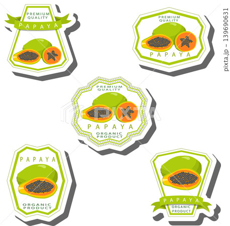Fruit theme from set juicy delicious papaya of various sizes Fruit theme from set juicy delicious papaya of various sizes 139690631