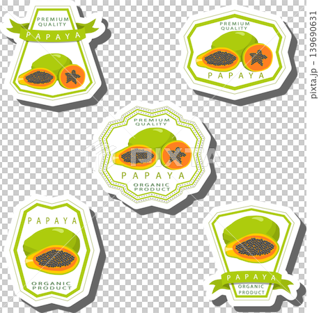 Fruit theme from set juicy delicious papaya of various sizes Fruit theme from set juicy delicious papaya of various sizes 139690631