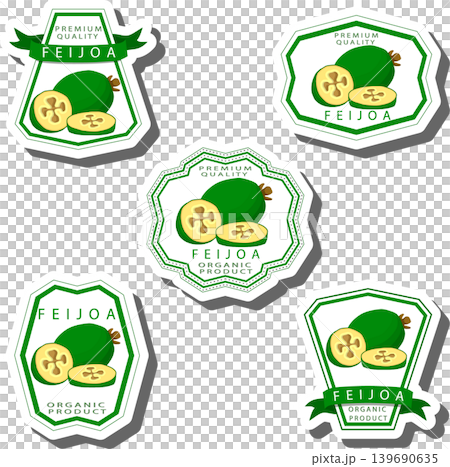 Fruit theme from set juicy delicious feijoa of various sizes Fruit theme from set juicy delicious feijoa of various sizes 139690635