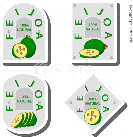 Fruit theme from set juicy delicious feijoa of various sizes Fruit theme from set juicy delicious feijoa of various sizes 139690648