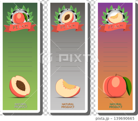 Fruit theme from set juicy delicious peach of various sizes Fruit theme from set juicy delicious peach of various sizes 139690665