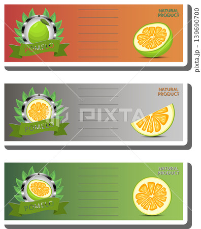 Fruit theme from set juicy delicious pomelo of various sizes 139690700