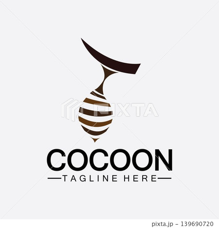 Cocoon logo vector illustration design template Cocoon logo vector illustration design template 139690720