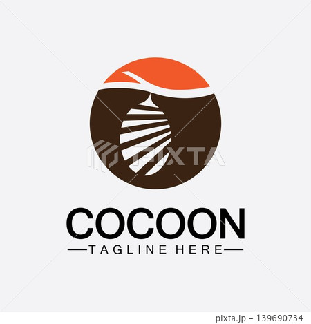 Cocoon logo vector illustration design template Cocoon logo vector illustration design template 139690734